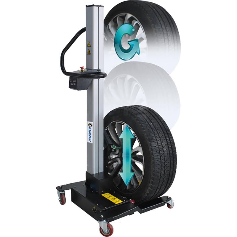 Kunzer WK CVRMH65 Elektrische Reifenmontagehilfe kompakt für Auto-Räder, 24V/200W, Einhandbetrieb, 2 Schwenkrollen von Kunzer