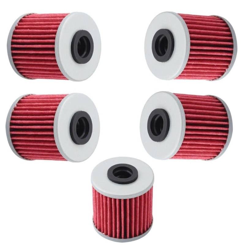 Kurihina Kompatibel mit 5er-Pack HF207 Ölfilter für Kawasaki KX450F 2016-2018 KX250F 2004-2018 Suzuki RMZ250 RMZ450 RMX450Z von Kurihina