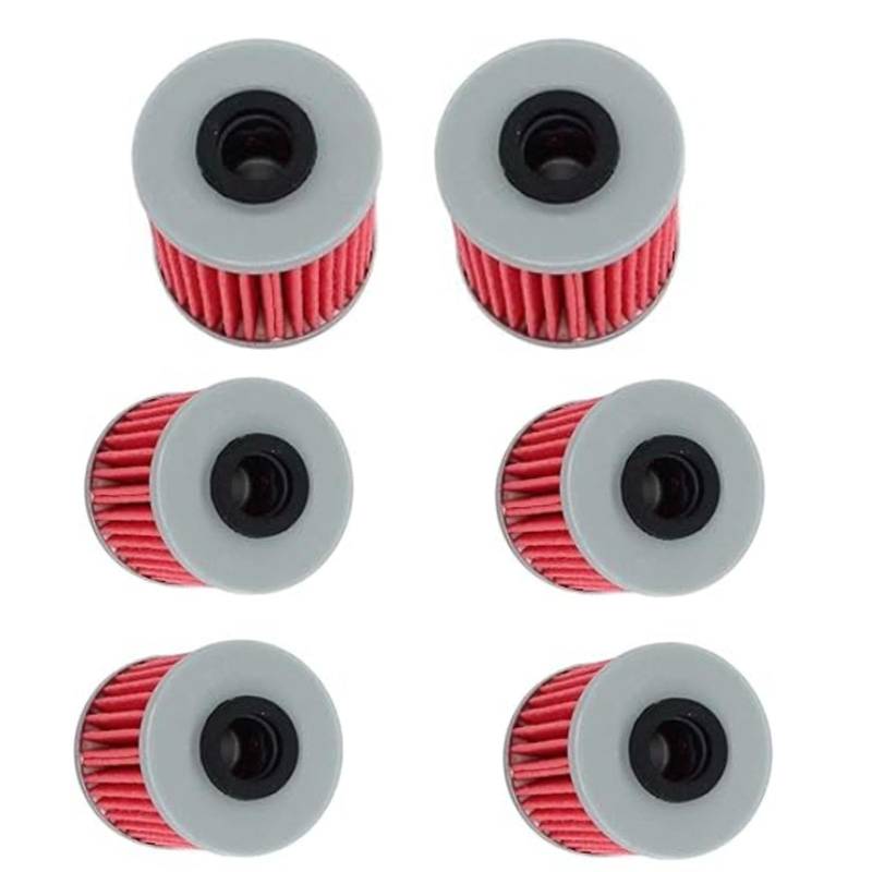 Kurihina Kompatibel mit 6-teiligen Ölfilter für Kawasaki KX250F KX450F RMX450Z RMZ250 Beta EVO 250 300 ‎52010-61125 Ersetzt 17254-HPO-A00 von Kurihina