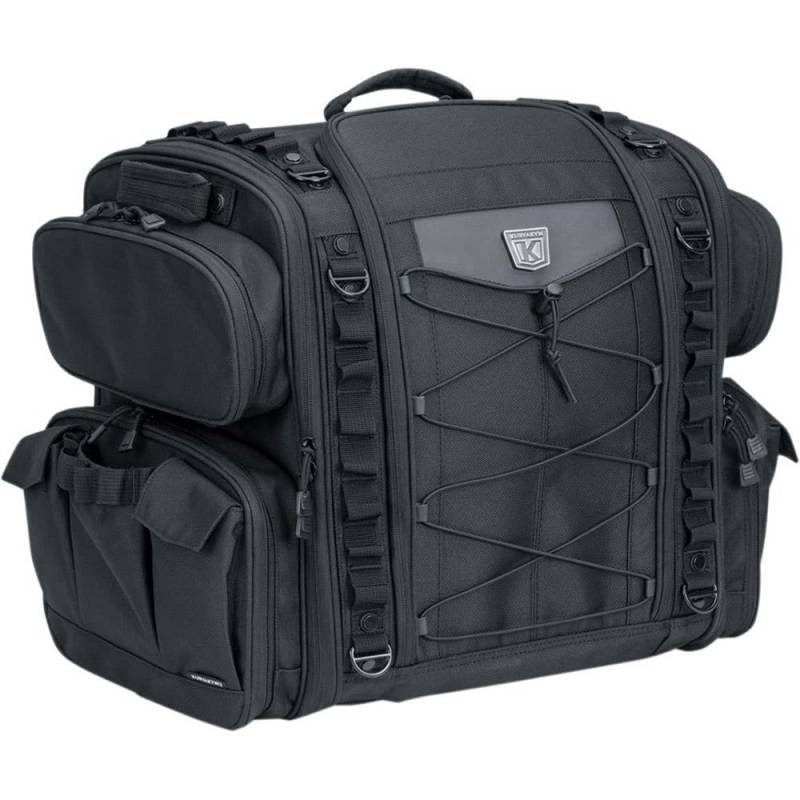 Kuryakyn 5284 Momentum Road Warrior Motorrad-Reisegepäck: wetterfeste Sattel-/Kofferraum-/Gepäckträgertasche mit Sissy-Bar-Riemen, schwarz von Kuryakyn