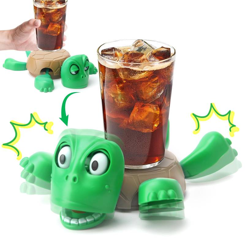 KutaKuta Schildkröte lustige Untersetzer, Lustige Schildkröte Teetasse Matte mit Offenen Augen und Mund Weit & Liftable Limbs, Stress Relief Schildkröte Tabelle Untersetzer für Home Office Gepäck von KutaKuta