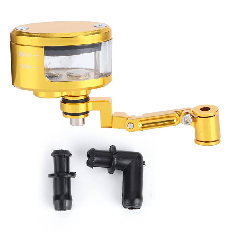Bremsölbecher, vorderer Bremsbehälter-Abdeckungsbecher, vorderer Bremsflüssigkeitsbehälter, CNC-Aluminium-Motorrad-Ölbecher-Set, passend für ZX 6R 9R 10R(Gold) von Kuuleyn
