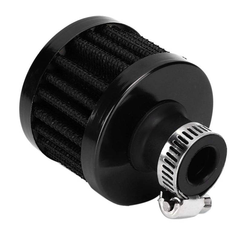 Kuuleyn Car Air Filter Air Intake Vent, 13 mm Mini Air Intake Filter Vent, Crankcase Vent, Universal Auto Parts für Autos und Motorräder (Black) von Kuuleyn