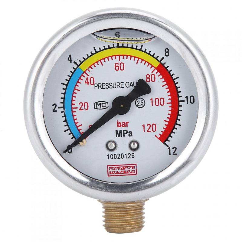 Manometer, mit Glycerin gefülltes Manometer, ölgetaucht passend für 30/40/60 Pumpentyp G1/4 Manometer DN8 Landwirtschaftsbedarf von Kuuleyn