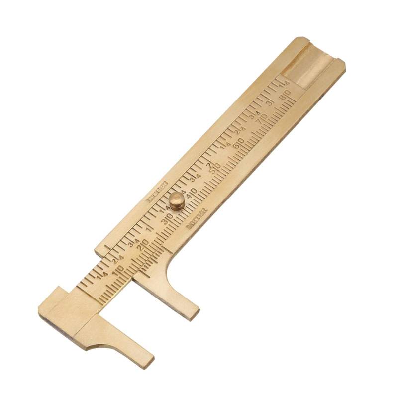 Kuuleyn Messschieber, Lineal, Messingmessschieber, Gewindelehren-Mikrometer, Messschieber aus Messing, Messschieber, Messschieber, Messwerkzeug, Doppelskalen mm/Zoll(Double Scale 80mm) von Kuuleyn