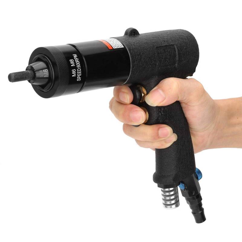 Kuuleyn Nietmuttern-Pistole, Pneumatische Nietpistole Zugmutter Automatisches Druckluft-Nietmuttern-Pistole-Werkzeug, mit ergonomischem Design(M6/M8) von Kuuleyn