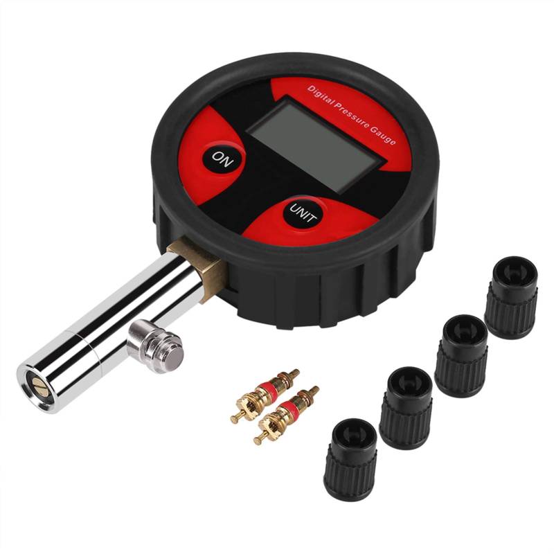 Kuuleyn Reifendruckmesser, Digital, 0-200 PSI, mit Reifenventil und Kappen, für Autos und Lkw von Kuuleyn