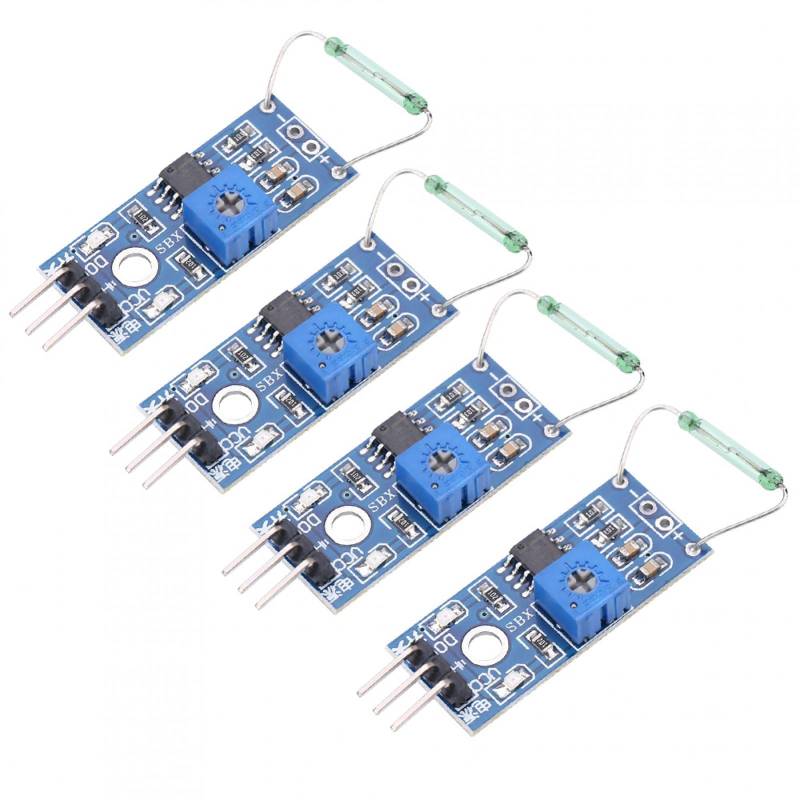 Magnetron-Modul, Reed-Sensor-Modul, 4 Stück/Satz Reed-Sensor-Magnetschalter-Modul Diy Kit Schließer von Kuuleyn