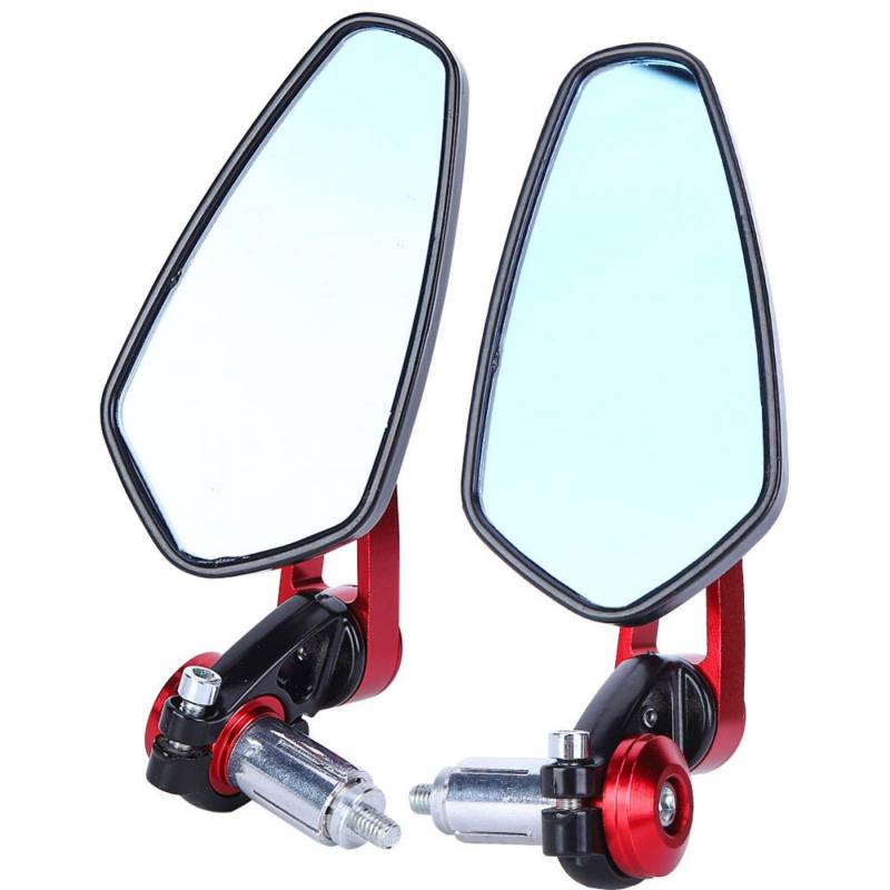 Rückspiegel, Rückspiegel, Universal-Motorrad-Motorrad-Aluminiumlegierung 7/8 "22mm Lenkerenden-Seitenrückspiegel(rot) von Kuuleyn