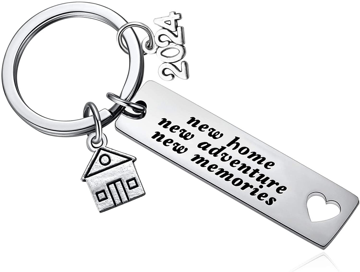 Schlüsselanhänger mit Aufschrift "2023 New Home New Adventures New Memories", Einweihungsgeschenk für neue Hausbesitzer, neues Haus, Schlüsselanhänger, Umzug in Together First Home Schlüsselanhänger, von Kvekstio