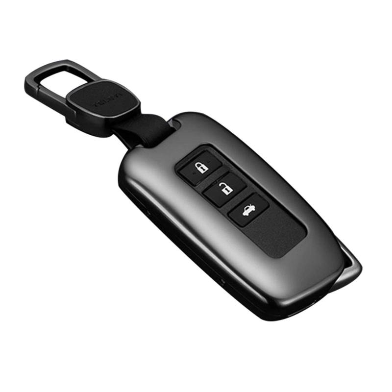 Kwak's Autoschlüsseletui Kompatibel mit Lexus Aluminiumlegierung Schlüsselabdeckung Schlüsselgehäuse mit Schlüsselanhänger-grau,typ A von Kwak's