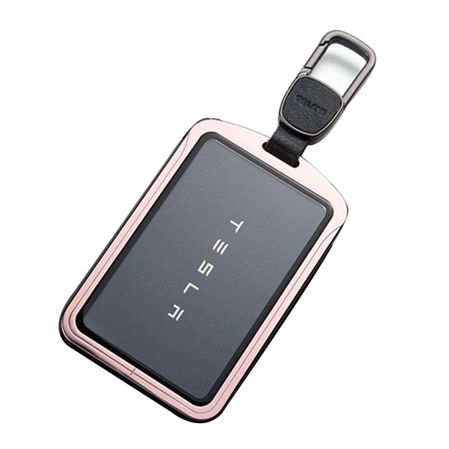 Kwak's Kartenhalter Kompatibel für Tesla Modell 3 Aluminiumlegierung Schlüsselabdeckung Gehärtetes Glasabdeckung All-Inclusive Kartenschutz(1#Gold) von Kwak's