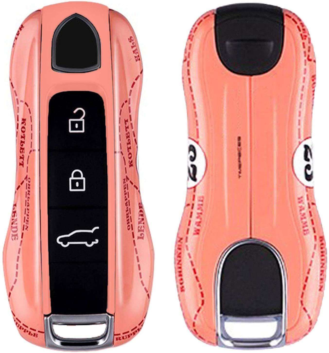 Kwak's Schlüsseletui für Pink Pig ABS Autoschlüssel Abdeckung Passend für 718 911 Schlüsselkasten(B typ-pfirsich) von Kwak's