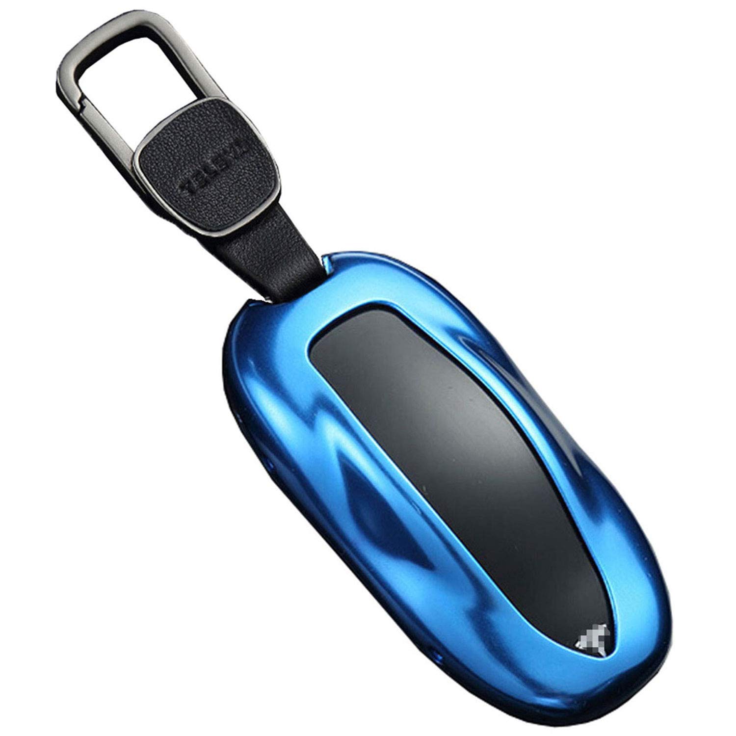 Kwak's Schlüsselhülle für Model 3 Model S Schlüssel Abdeckung Schlüsselring Aluminium Schlüsselhalter Kompatible mit Tesla Modell 3 Modell S mit Schlüsselanhänger(1#royal Blue) von Kwak's