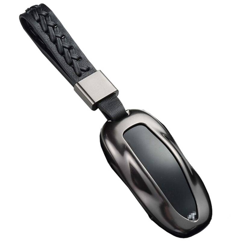 Kwak's Schlüsselhülle für Model 3 Model S Schlüssel Abdeckung Schlüsselring Aluminium Schlüsselhalter Kompatible mit Tesla Modell 3 Modell S mit Schlüsselanhänger(2#Gray) von Kwak's