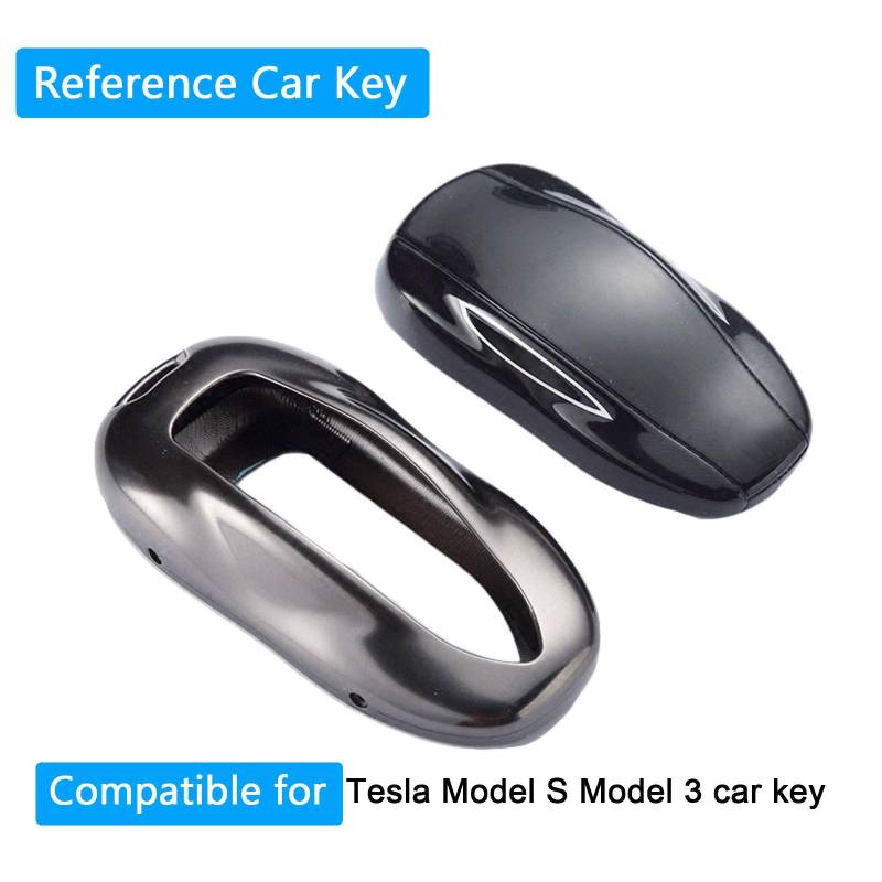 Kwak's Schlüsselhülle für Model 3 Model S Schlüssel Abdeckung Schlüsselring Aluminium Schlüsselhalter Kompatible mit Tesla Modell 3 Modell S mit Schlüsselanhänger(2#royal Blue) von Kwak's
