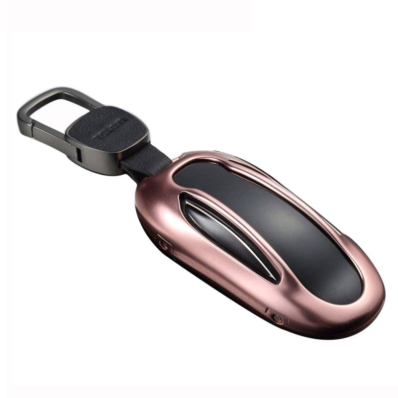 Kwak's Schlüsselhülle für Model X Premium Aluminium Autoschlüsselhülle Schlüssel Abdeckung Kompatible mit Modell X Metall Schlüsselhalter mit Schlüsselbund Schlüsselring(1#Gold) von Kwak's