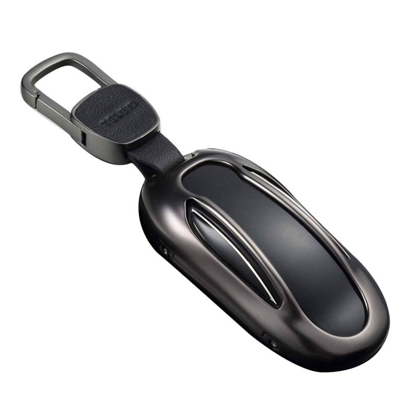 Kwak's Schlüsselhülle für Model X Premium Aluminium Autoschlüsselhülle Schlüssel Abdeckung Kompatible mit Modell X Metall Schlüsselhalter mit Schlüsselbund Schlüsselring(1#Gray) von Kwak's