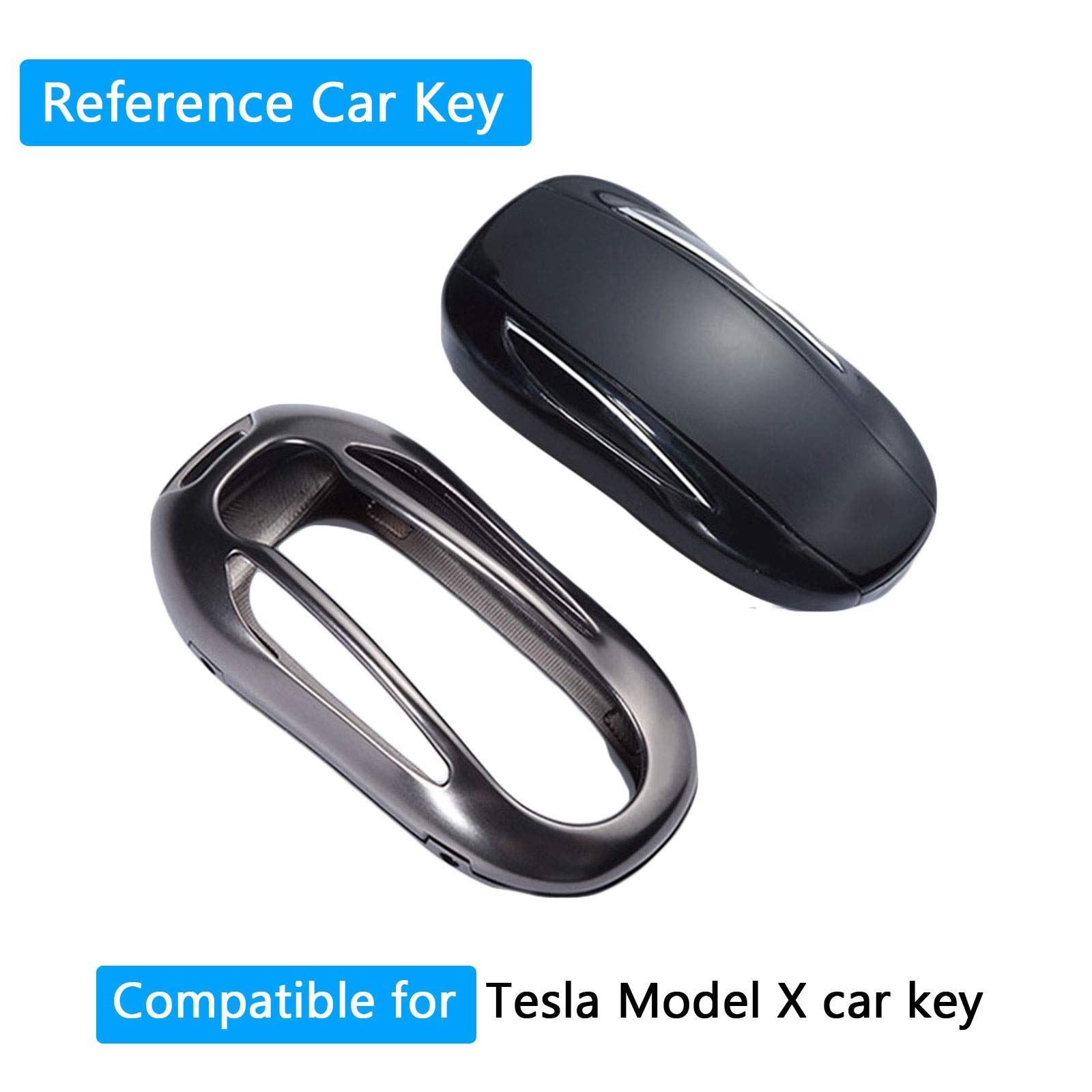 Kwak's Schlüsselhülle für Model X Premium Aluminium Autoschlüsselhülle Schlüssel Abdeckung Kompatible mit Modell X Metall Schlüsselhalter mit Schlüsselbund Schlüsselring(1#royal Blue) von Kwak's