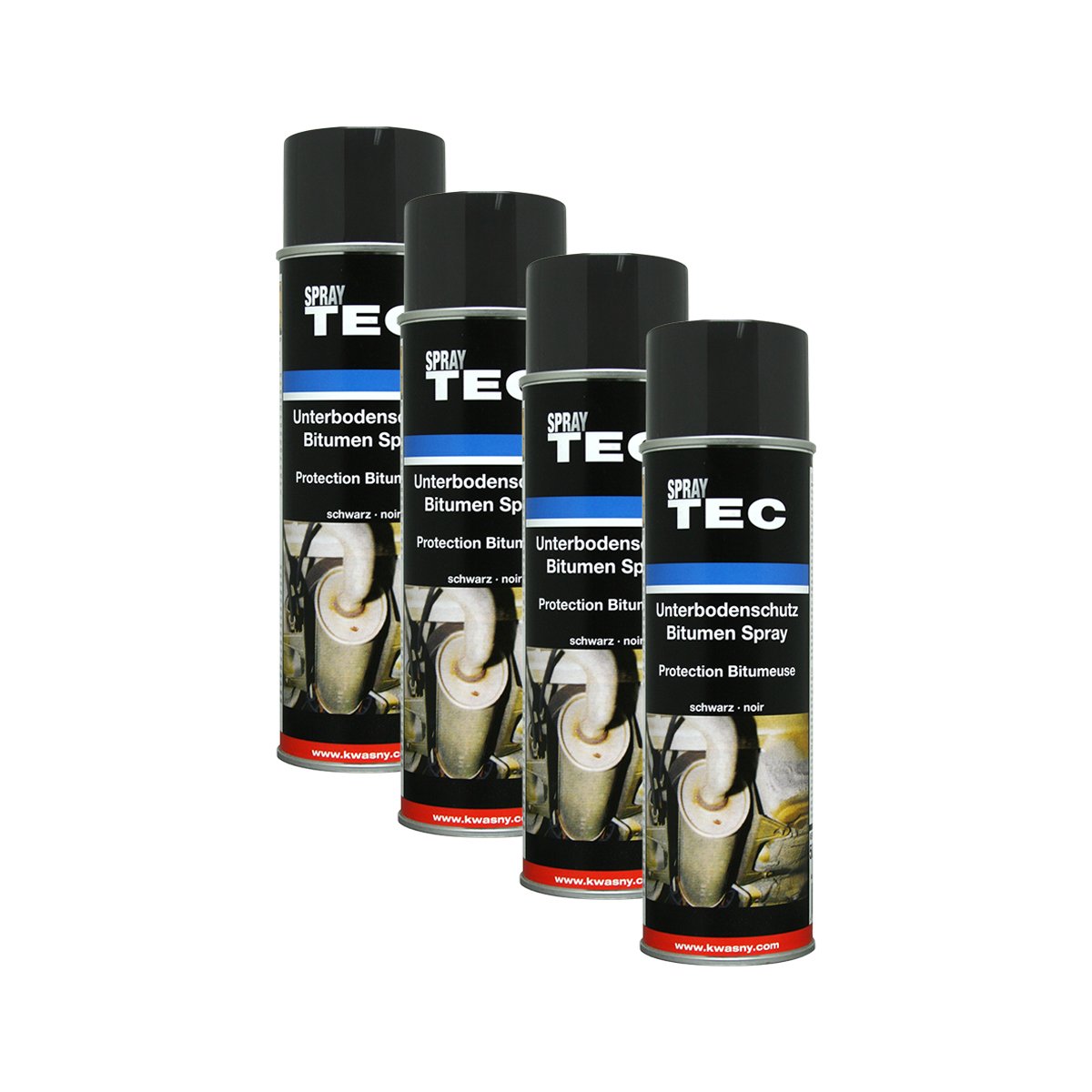 KWASNY 4X 235 500 Auto-K Spray TEC Unterbodenschutz Bitumen schwarz 500ml von Kwasny