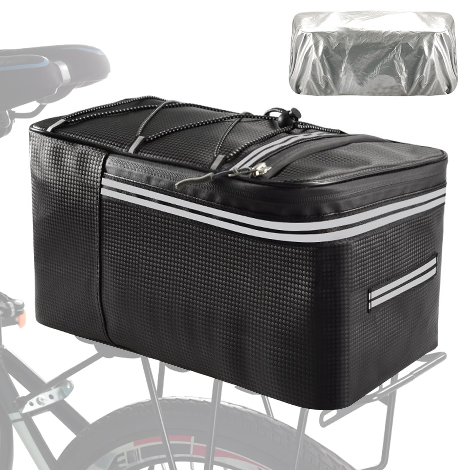 Kytpyi Fahrradtasche, Fahrradtaschen für Gepäckträger, 12L Hohe Kapazität Fahradtasche mit Regenschutz Griff Reflexband, wasserdichte Fahrradtasche Gepäckträger für MTB Elektrofahrrad (Schwarz) Kytpyi Fahrradtasche, Fahrradtaschen für Gepäckträger, 12L Hohe Kapazität Fahradtasche mit Regenschutz Griff Reflexband, wasserdichte Fahrradtasche Gepäckträger für MTB Elektrofahrrad (Schwarz) von Kytpyi
