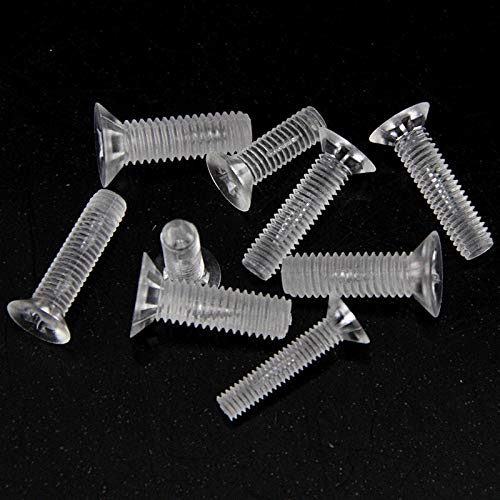 50pcs Kunststoffschrauben, Nylon, transparent Schrauben, PC Senkkopf, flacher Kopf, Quer Acryl, M3 M4 M5 M6 (Größe : M3X20) von L-MEIQUN,