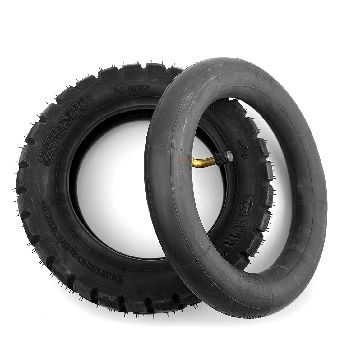 255 x 80 aufgepumpter Reifen für Mountain-Scooter, 25,4 cm, Ersatz-Off-Road-Reifen mit Schlauch, kompatibel mit unserem Trommelbremsrad (Reifen und Schlauch) von L-faster