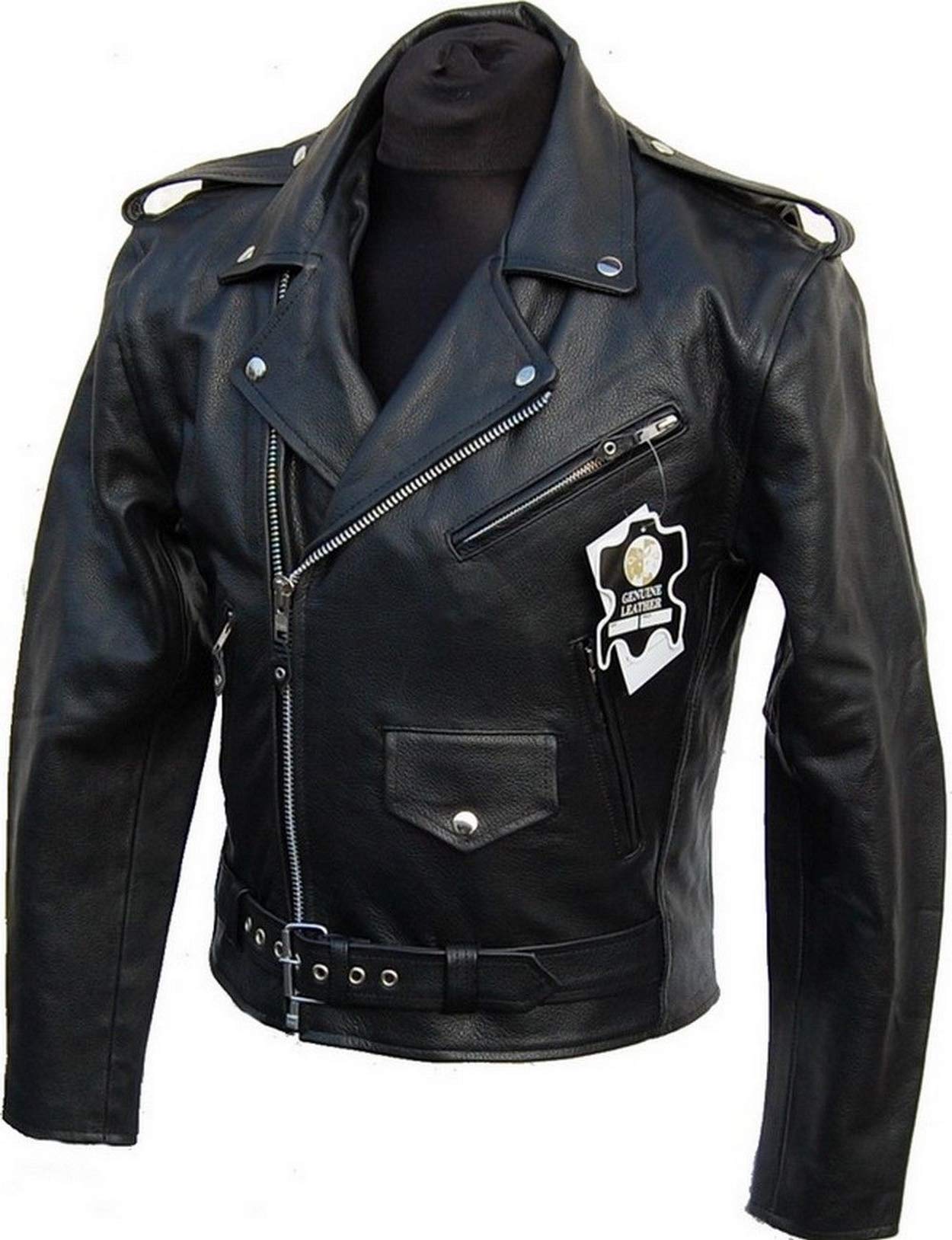 LEDERJACKE AUS RINDSLEDER - ROCKABILLY CHOPPER BIKER LEDER JACKE ROCKER PUNK von L&J