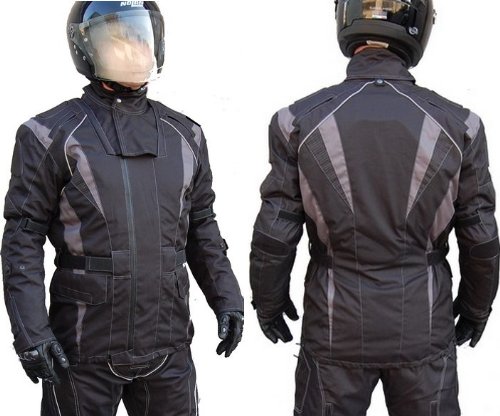 MOTORRADJACKE 3/4 JACKE TEXTIL - ATMUNGSAKTIV - WIND u. WASSERDICHT Rocker Touring Biker Jacke Motorrad von l&j