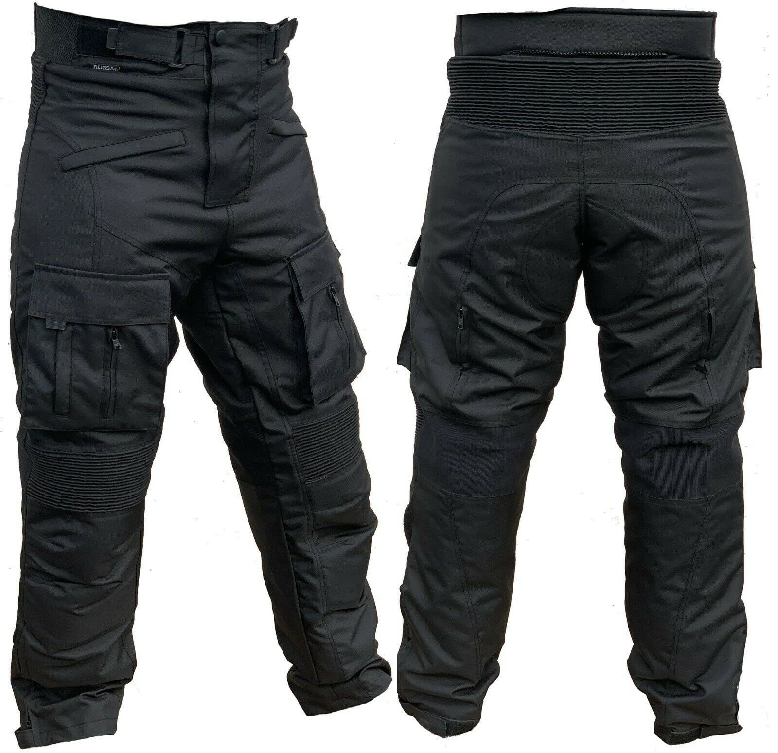 Motorradhose mit herausnehmbaren Protektoren an Hüfte und Knie Herren Textil Motorrad Hose (L) von L&J