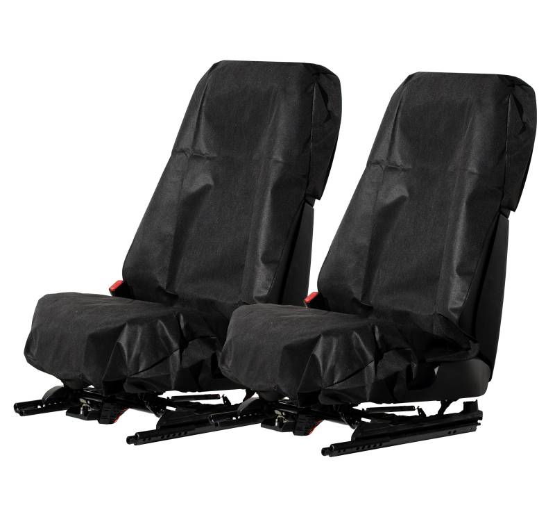 L&P Car Design GmbH A079 2 Stück Sitzschoner Werkstattschoner Sitzbezug Schonbezug wasserabweisend pflegeleicht robust langlebig aus Stoff in Schwarz (2 Stück Stoff Schwarz) von L&P Car Design GmbH