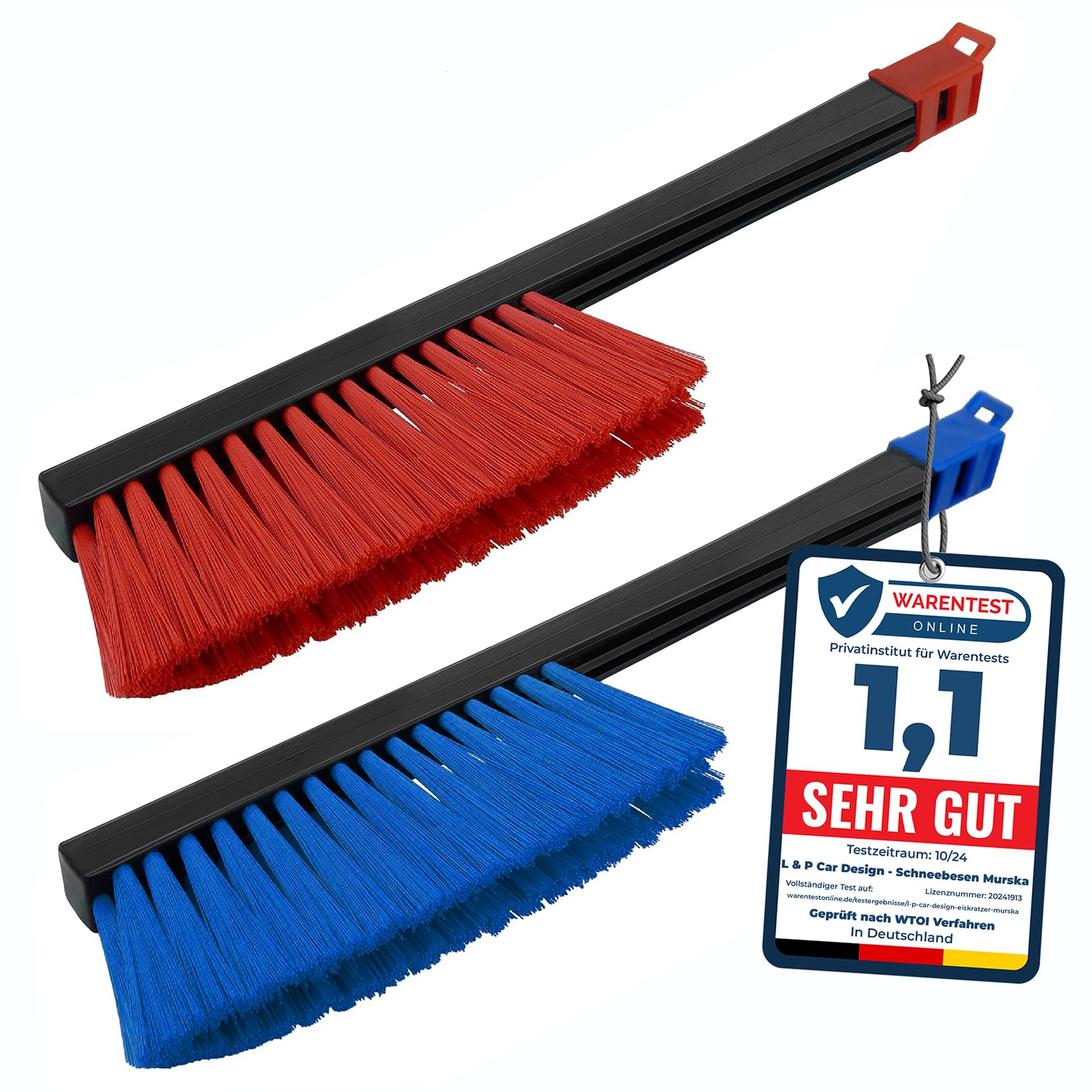 [ 2 Stück ] - Schneebesen Auto Besen Winter Murska Auto Schneebürste lang Winter Schneefeger Auto Besen Schnee Bürste Feger Auto Besen Winter orig. Finnland TOP Qualität (2x L&P A059 Farbe zufällig) von L & P Car Design