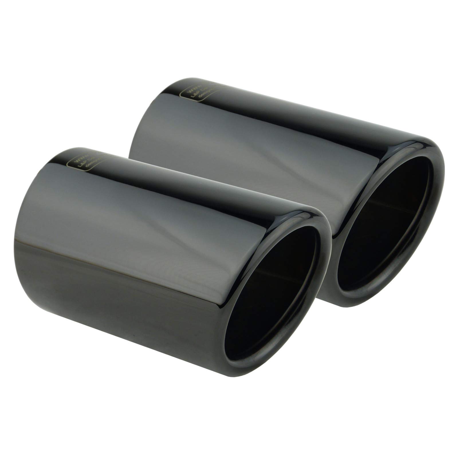 L&P A287 2 Auspuffblenden Auspuffblende Schwarz Chrom Edelstahl poliert Plug&Play Endrohrblenden Endrohrblende Auspuff Blende Endrohre L&P A287 2 Auspuffblenden Auspuffblende Schwarz Chrom Edelstahl poliert Plug&Play Endrohrblenden Endrohrblende Auspuff Blende Endrohre von L & P Car Design