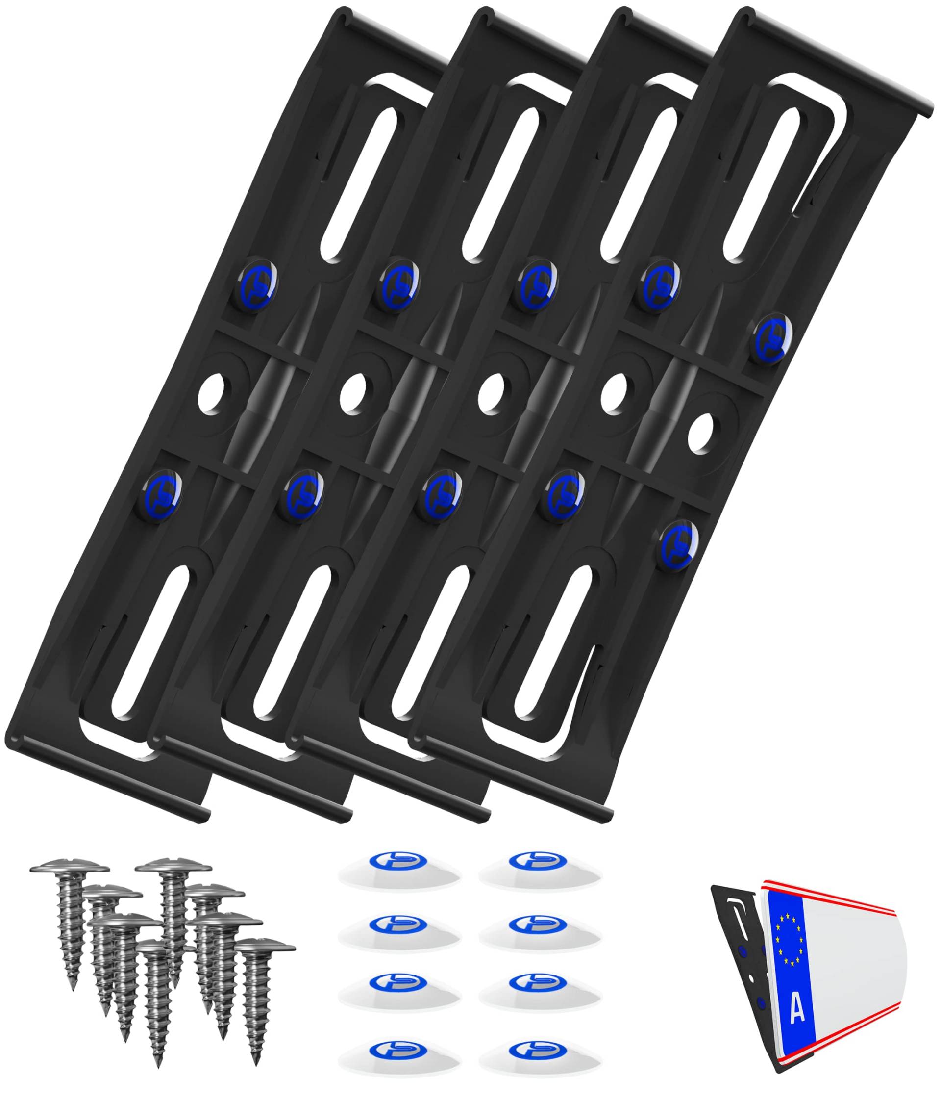 2 Kennzeichenhalter Österreich Rahmenlos schwarz flach 4mm für Kennzeichentafeln 520x120mm unsichtbar Kennzeichenträger für Österreich Dänemark Slowenien 2 Kennzeichenhalter Österreich Rahmenlos schwarz flach 4mm für Kennzeichentafeln 520x120mm unsichtbar Kennzeichenträger für Österreich Dänemark Slowenien von L & P Car Design