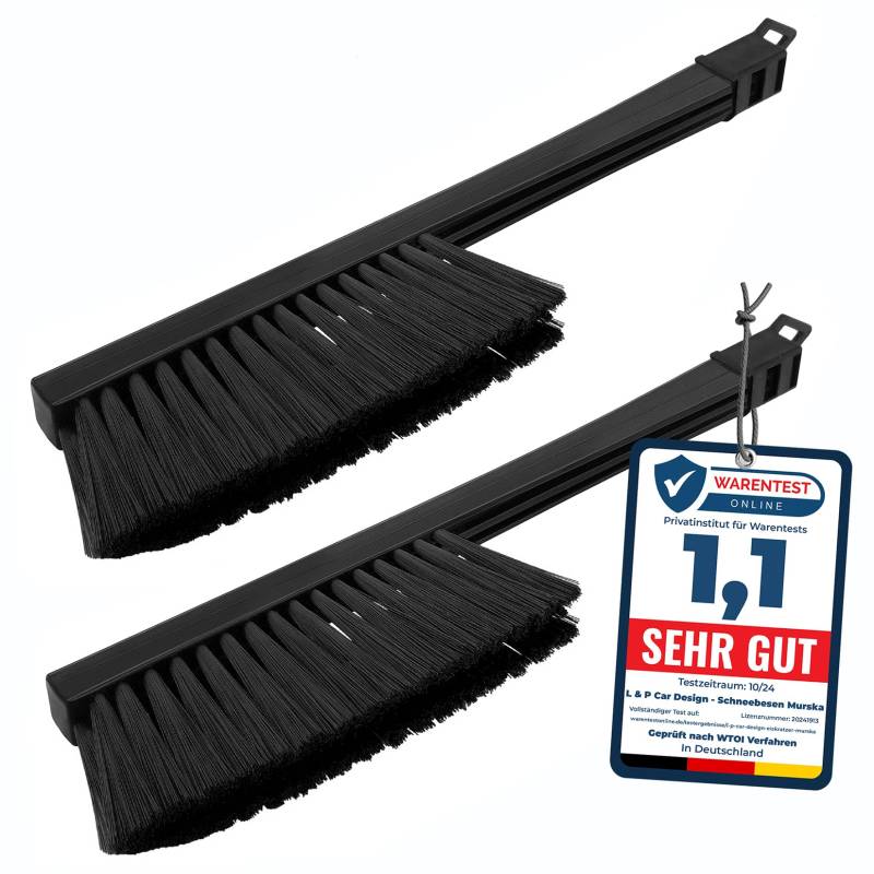 [ 2 Stück ] - Schneebesen Auto Besen Winter Murska Besen Auto Schnee - Schneebesen Auto lackschonend - Schneebürste Auto Schneefeger Auto Besen Schnee Auto (2x L&P A059 Schwarz - Limited Edition) von L & P Car Design