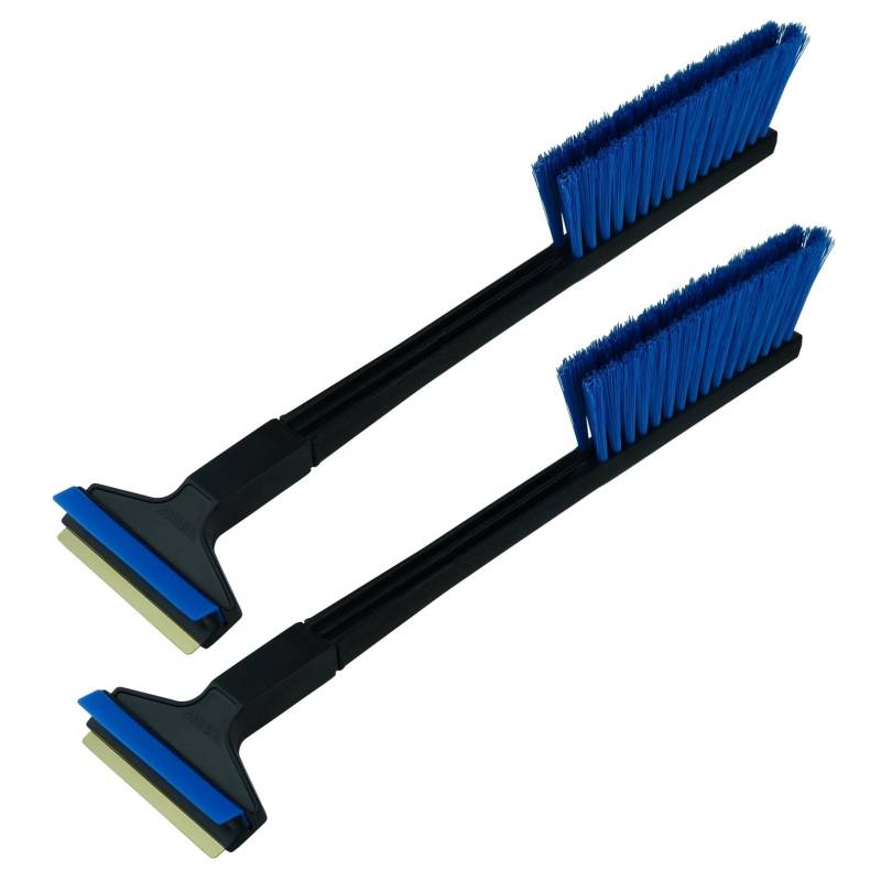 [ 2 Stück ] - Eiskratzer Auto mit Besen Murska Eiskratzer Messing 420mm Scheibenkratzer Schneebesen Auto Schneebürste lang Schneefeger Winter Schnee Bürste Feger Finnland (2x L&P A056 Schwarz Blau) von L & P Car Design