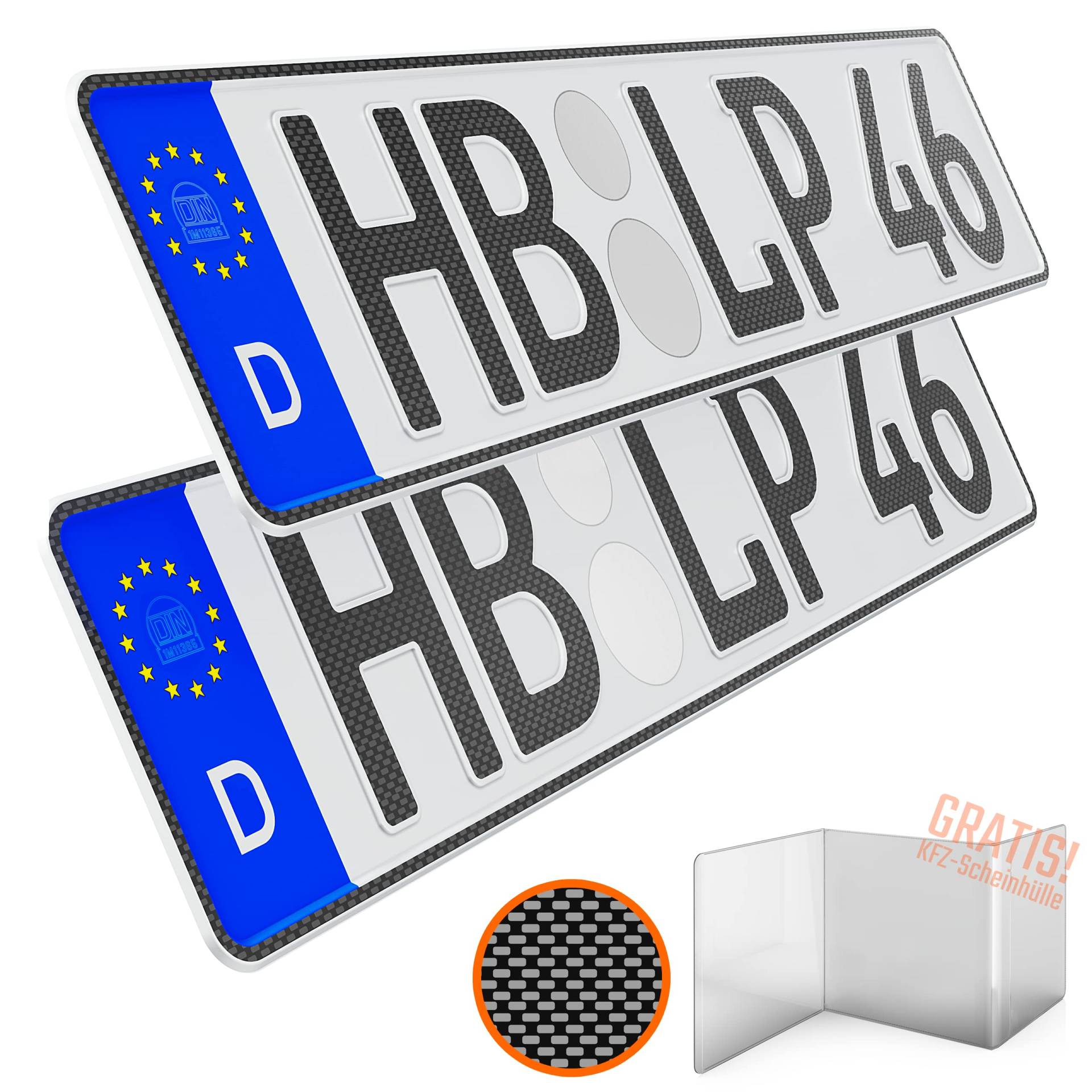 L & P Car Design KFZ Kennzeichen 2 Stück 46cm x 11cm in Carbon Optik Nummernschild 460mm x 110mm Wunschkennzeichen DIN Autokennzeichen Fahrradträger Anhänger LKW Wunschprägung amtliches Autoschild L & P Car Design KFZ Kennzeichen 2 Stück 46cm x 11cm in Carbon Optik Nummernschild 460mm x 110mm Wunschkennzeichen DIN Autokennzeichen Fahrradträger Anhänger LKW Wunschprägung amtliches Autoschild von L & P Car Design