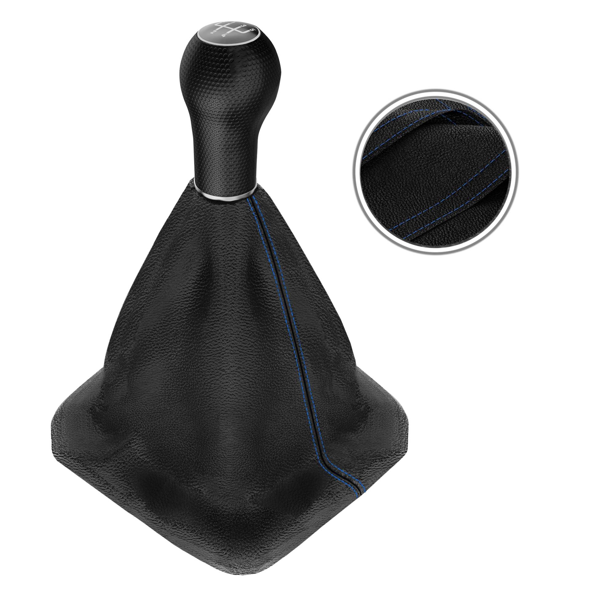 L & P Car Design Schaltsack Schaltmanschette Echtleder Schwarz Naht blau Schaltknauf 5 Gang 12mm kompatibel mit VW Golf 2 II 3 III Polo 6N Passat 35i Plug Play Ersatzteil L & P Car Design Schaltsack Schaltmanschette Echtleder Schwarz Naht blau Schaltknauf 5 Gang 12mm kompatibel mit VW Golf 2 II 3 III Polo 6N Passat 35i Plug Play Ersatzteil von L & P Car Design