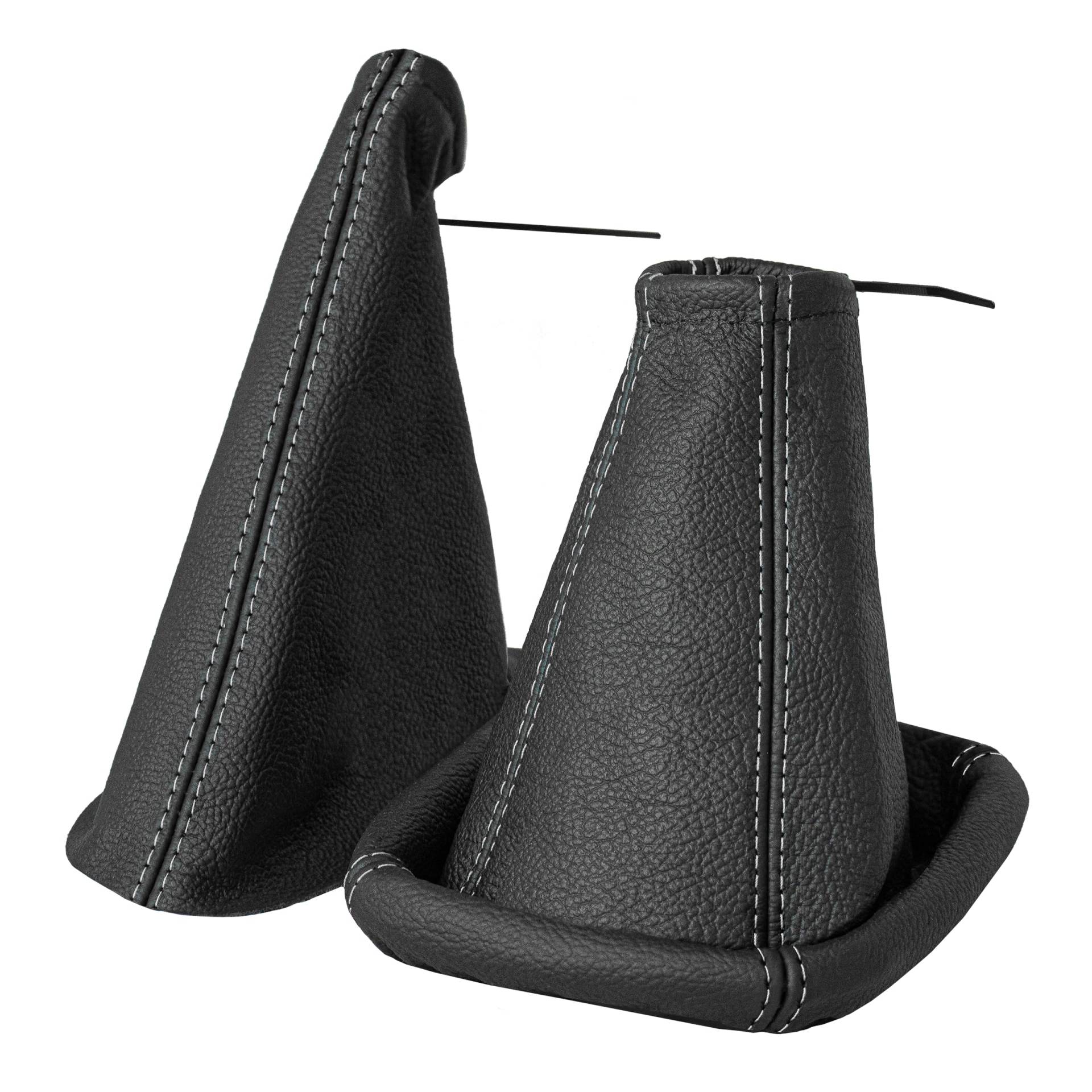 Schaltsack und Handbremsmanschette kompatibel mit OPEL VECTRA B Bj. 1995-2003 in Echtleder schwarz mit grauer Naht Schaltsack und Handbremsmanschette kompatibel mit OPEL VECTRA B Bj. 1995-2003 in Echtleder schwarz mit grauer Naht von L & P Car Design