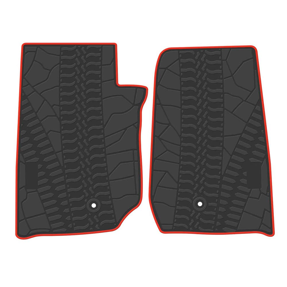 L&U Allwetter-Auto Fußmatten für Jeep Wrangler JK 2 Türen 2014 2015 2016 2017 Front- und Rear Seat Heavy Duty Gummi Liner Fahrzeug Teppich Individuelle von L&U