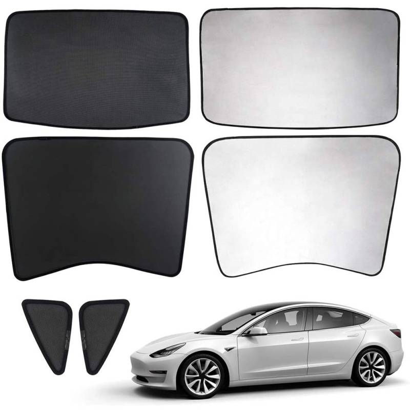 L&U Auto-Schiebedach UV-Strahlen Schutz Fenster-Farbton für Tesla Model 3, Covered Halb hinten Sonnenschutz Typen mit kostenlosen UV und Wärmeisolierung Film von L&U