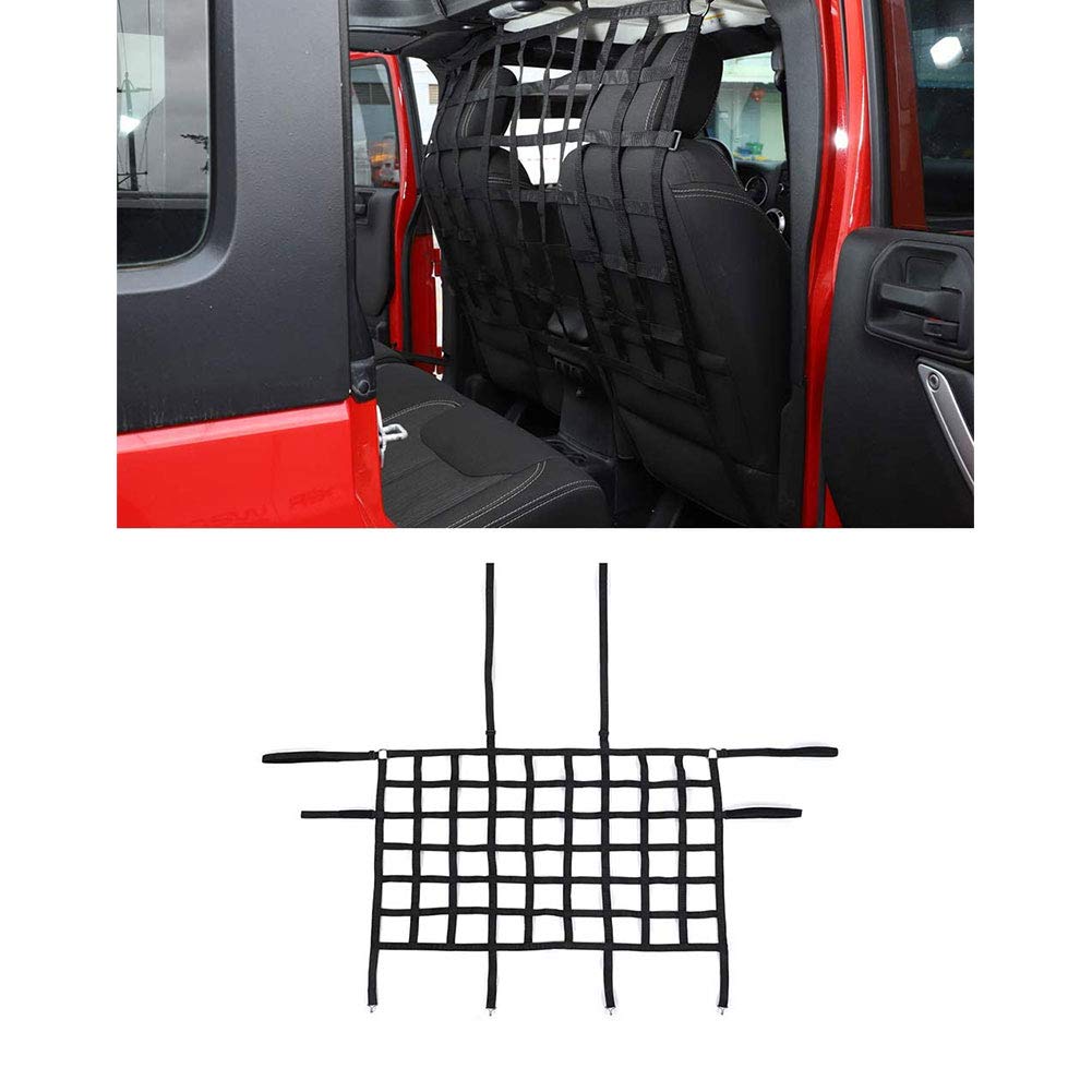 L&U Cargo Net Sitz Isolation Netz, Rear Seat Barrier Gepäckraumabdeckung für Hunde Jeep Wrangler JK und JL 2007-2020,B von L&U