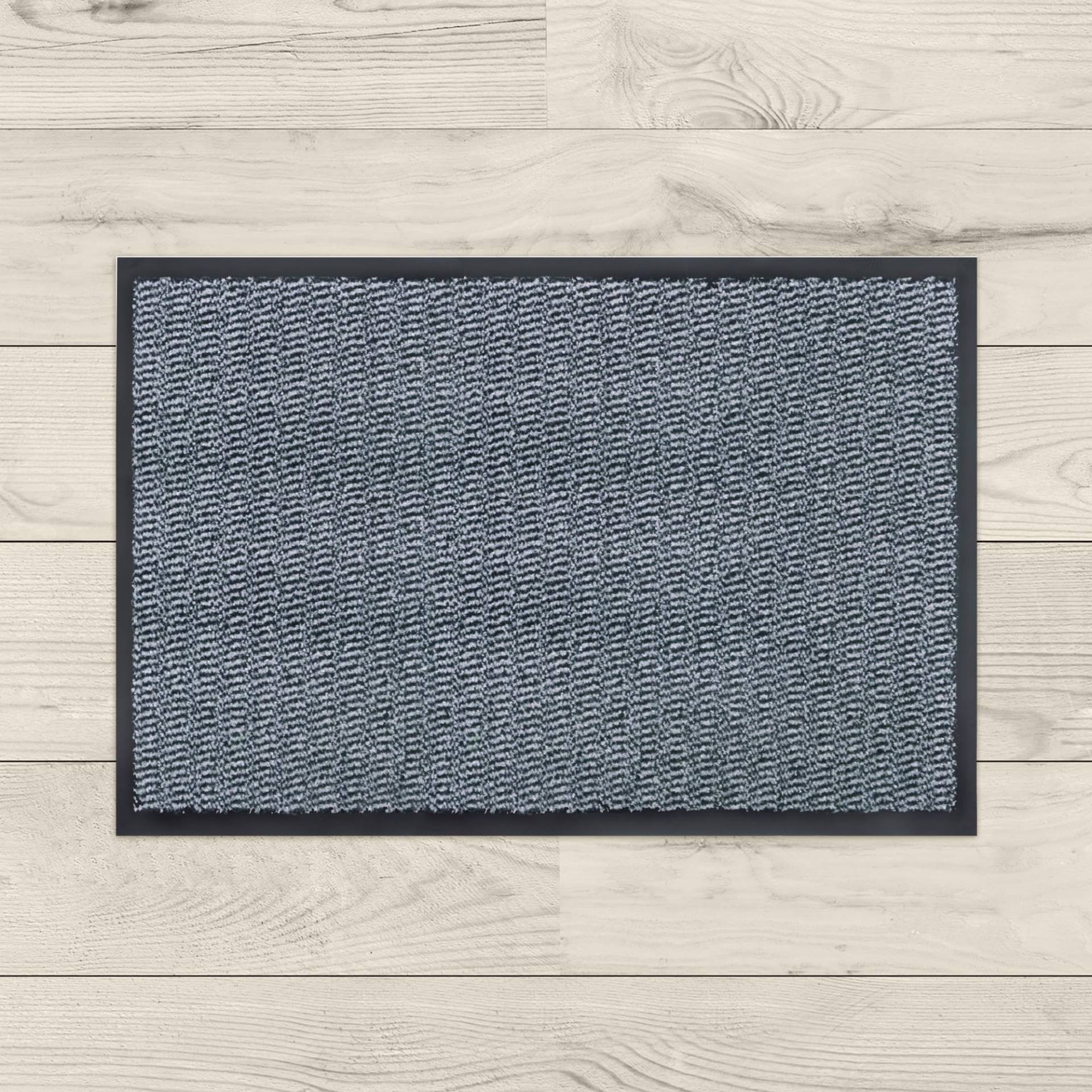 LA KO Sauberlaufmatte Luzern Größen - Fußmatte aus Polypropylen/Rücken mit erhöhter Rutschfestigkeit (Silber, 60 x 90 cm) von LA KO