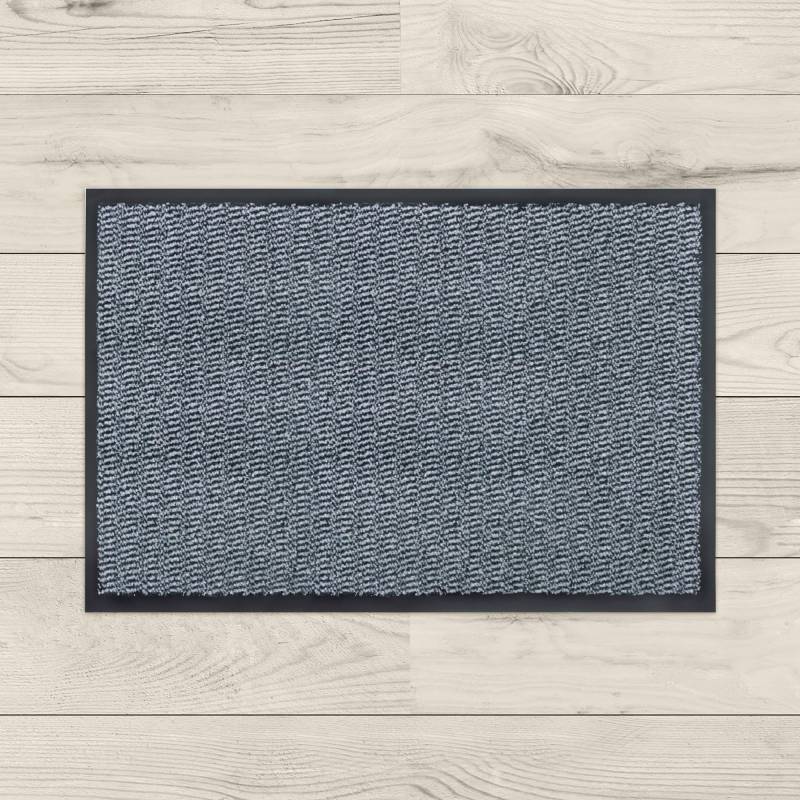 LA KO Sauberlaufmatte Luzern Größen - Fußmatte aus Polypropylen/Rücken mit erhöhter Rutschfestigkeit (Silber, 60 x 90 cm) von LA KO