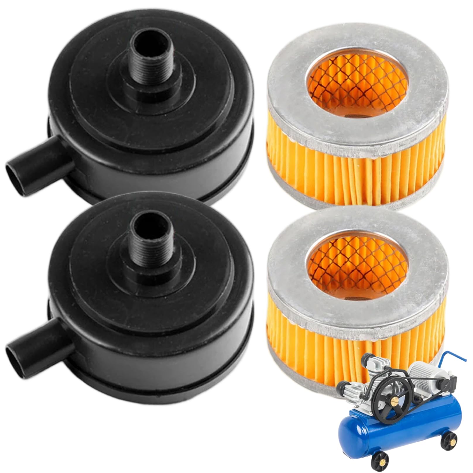 2pcs Luftkompressorfilter, 20 -mm -Gewindeluft -Kompressor -Schalldämpfer -Einlassfilter mit Kunststoffabdeckung, Schalldämpfer 2pcs Luftkompressorfilter, 20 -mm -Gewindeluft -Kompressor -Schalldämpfer -Einlassfilter mit Kunststoffabdeckung, Schalldämpfer von LAANCOO