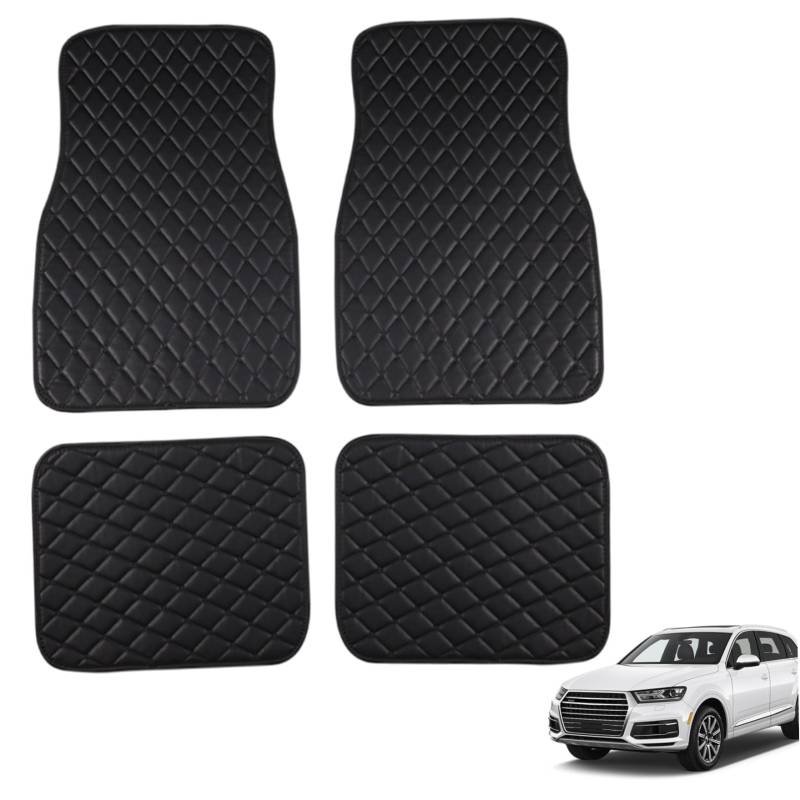 Auto Matten Full Set (4PCs) Rhombusmuster Leder- und Rückfahrauto -Bodenmatten Universal Decorative & Protective Automobile Interieur Accessoires von LAANCOO