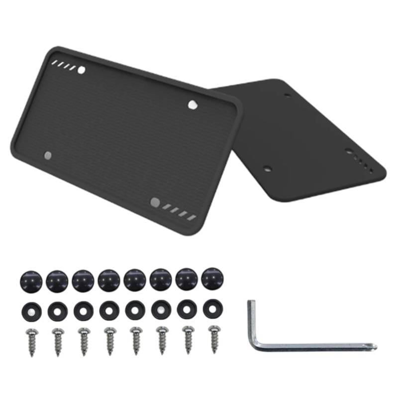 Silikon -Nummernschildrahmen, 2 PCS Schwarze Kennzeichen Rahmen wetterfester Universalinhaber für Autozubehör, Rahmen für Männer Frauen von LAANCOO