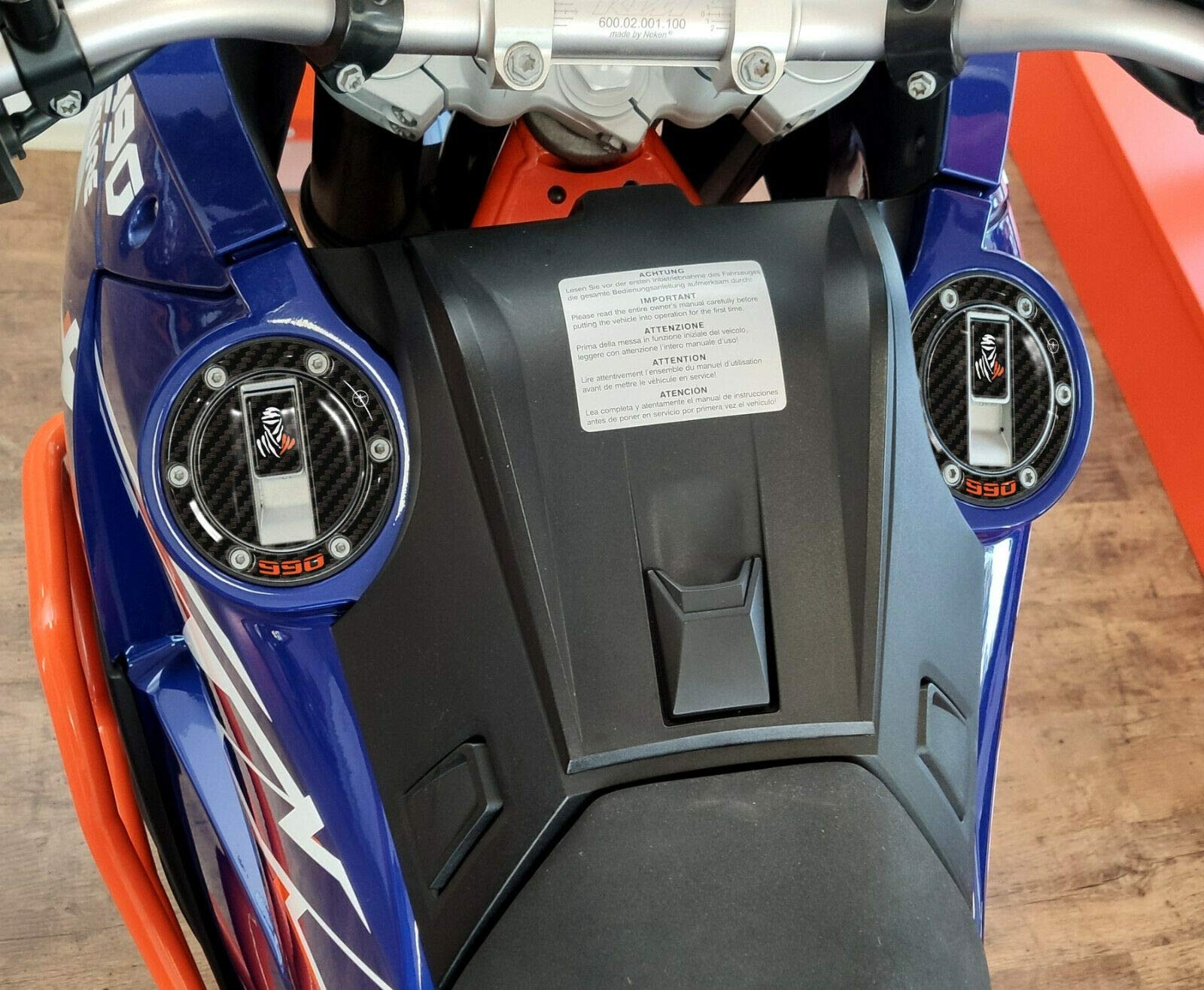 labelbike - 2 SCHUTZBEHÄLTER IN 3D-Gel für Motorrad, kompatibel mit KTM 990 Adventure von LABELBIKE
