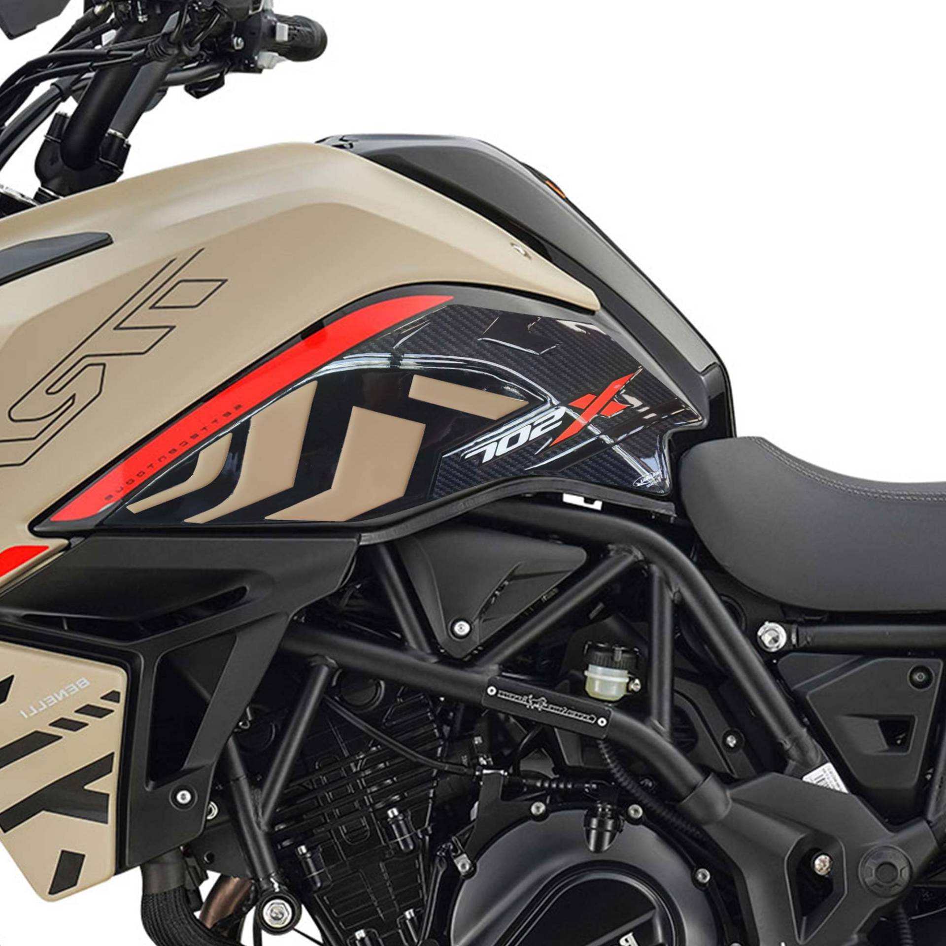 labelbike - 3D Harz Aufkleber Motorrad Tankdekorationen und Seitenschutz kompatibel mit Benelli TRK 702X 2023-2025 - Farbe Beige labelbike - 3D Harz Aufkleber Motorrad Tankdekorationen und Seitenschutz kompatibel mit Benelli TRK 702X 2023-2025 - Farbe Beige von LABELBIKE
