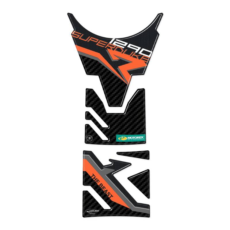 labelbike - 3D Harz Aufkleber Tankpad Kompatibel mit KTM 1290 Super Duke R 2020-2022 Motorrad von LABELBIKE